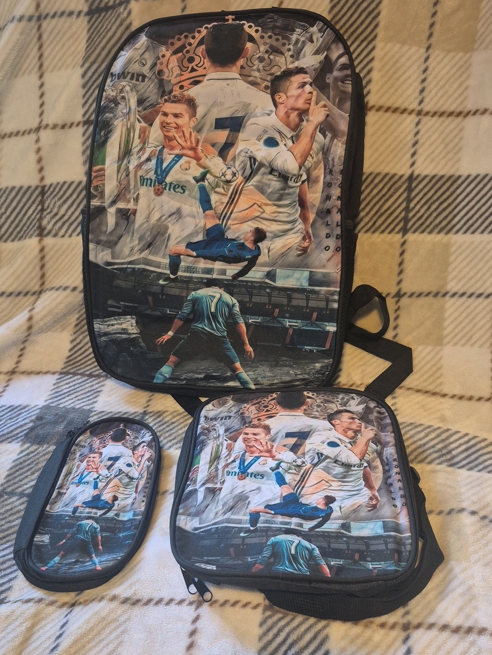 Ronaldo Black Backpack Set